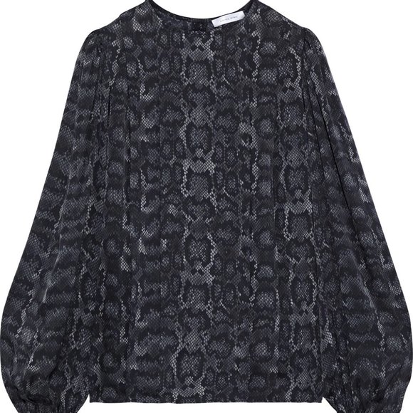 Renee Snake-print Silk Satin Blouse from ANINE BING - Picture 3 of 10